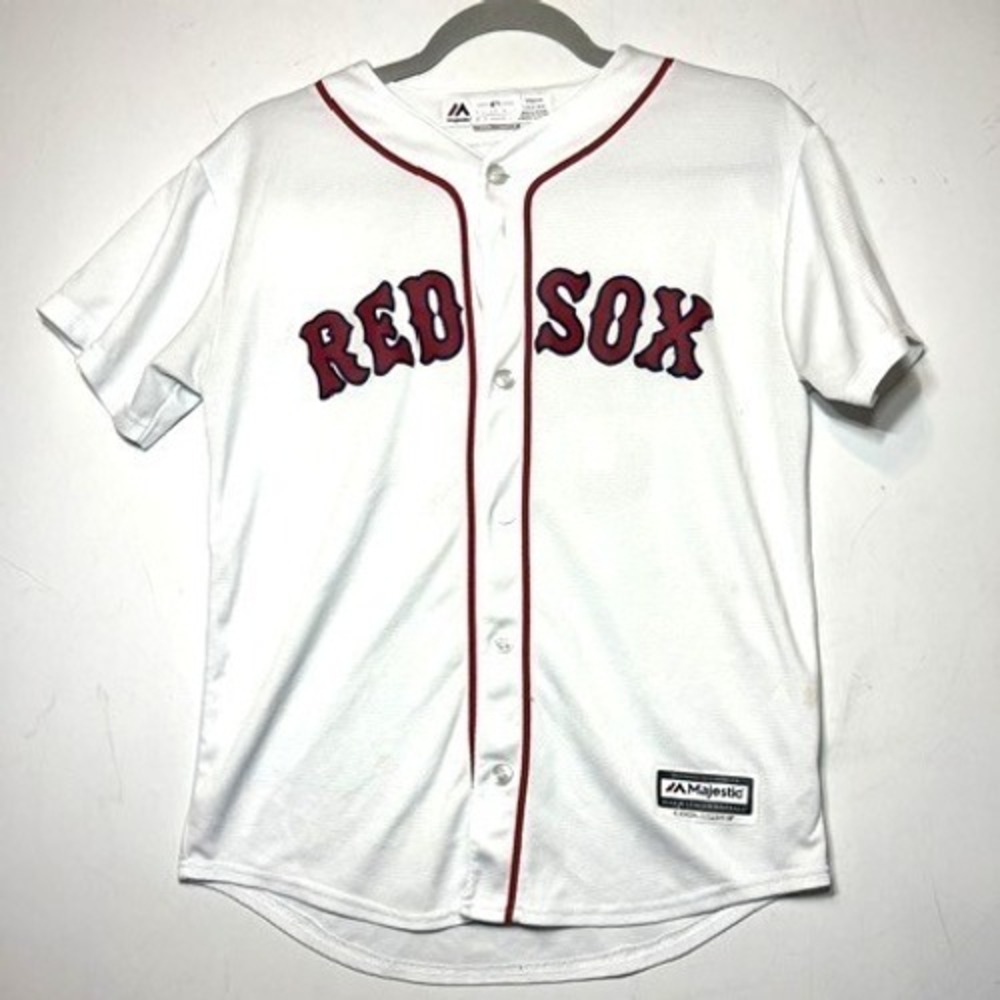 Majestic Boston Red Sox Mookie Betts 50 Youth Jersey White Cool Base Large 14-16